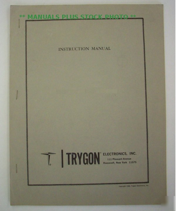 Trygon HR40-5B op/service manual - $5 shipping 