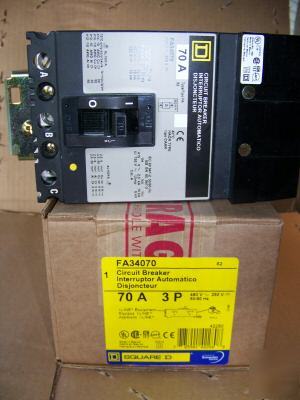 New square d FA34070 3POLE 70AMP 480V circuit breaker 