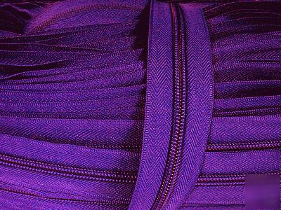 #5 nylon coil zipper chain 20YD (865) dark purple