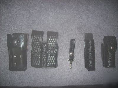 Police/security leather belt, gear, rig, basketweave