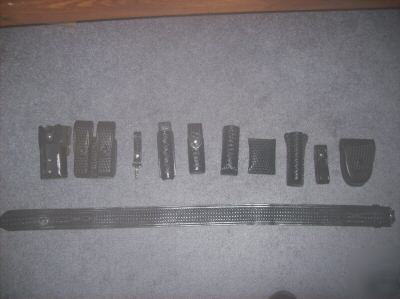 Police/security leather belt, gear, rig, basketweave