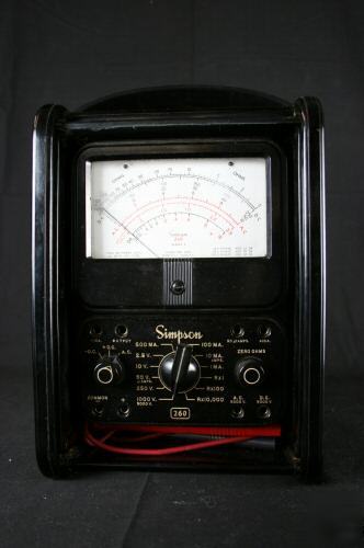 Simpson 260 series 3 volt ohm mulitmeter w/ leads