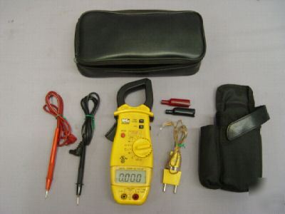 Uei DL250 clamp meter, case, belt carrier & temp probe 