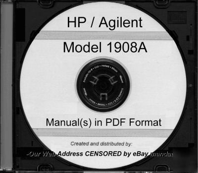 Agilent hp 1908A service and operating manual HP1908A