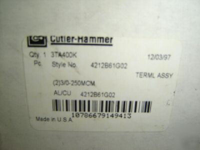 Cutler hammer breaker terminal lug 3TA400K load lug