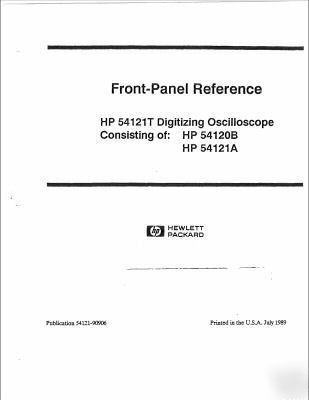 Agilent hp 54121T 54120B 54121A frontpanel refe manual