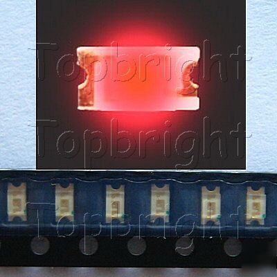 300 pcs 1206 smt smd 300 mcd red led free ship