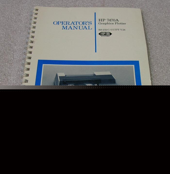 Hp 7470A graphics plotter operators manual []