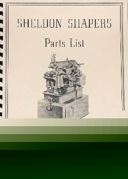 Sheldon metal shaper parts list manual
