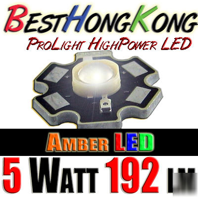 High power led set of 2 prolight 5W amber 192 lumen
