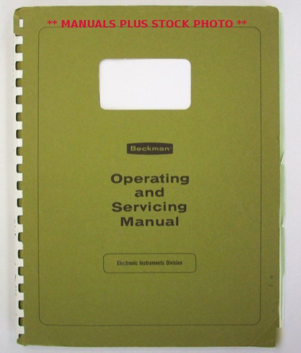 Beckman g operating manual - $5 shipping 
