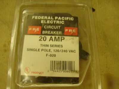 Federal pacific fpe 20A thin series circuit breaker 