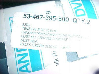 New sandvik tension rod clevis 53-467-395-500 