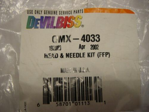 Devilbiss pneumatic spray gun replacement parts omx ser