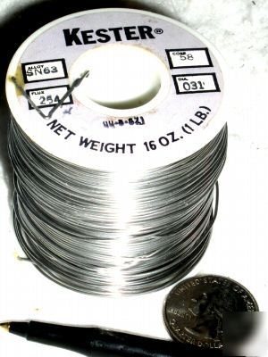 New 1 lb roll kester 63/37 electronic solder .031 16 oz