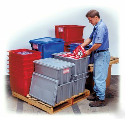 6 plastic bins stack storage tote boxes containers