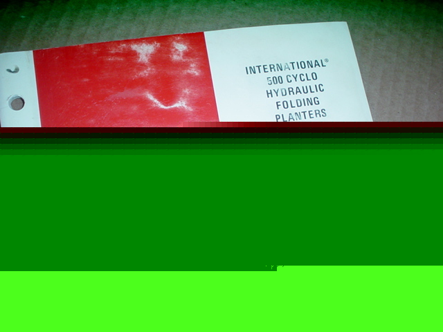 Ih 500 cyclo planter unit operator manual