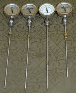 (4) tel-tru thermometer 0 - 50 degrees centigrade