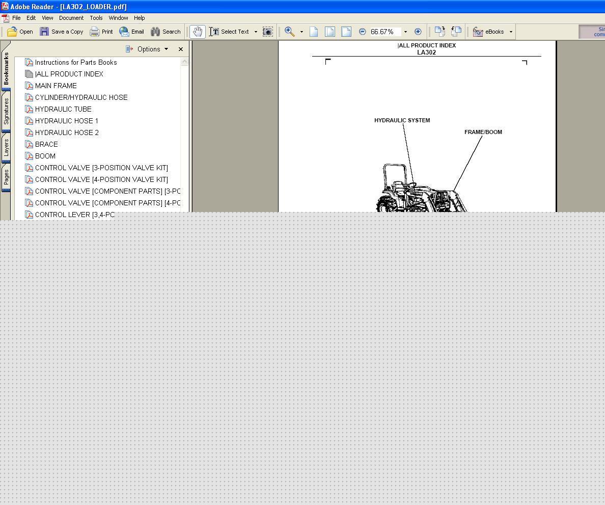 Kubota LA302 parts manual - we have other manuals