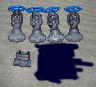 1 lot velan forged steel gate & check valves 5PCS