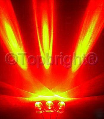 100 pcs mega bright amber led 10MM 50,000 mcd f/r