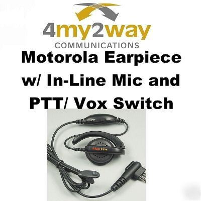 Motorola CP125 earpiece w/in-line mic, ptt, vox