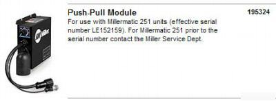 New miller 195324 millermatic push-pull module - 