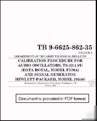 Agilent hp 205AG data royal F370A calibration manual