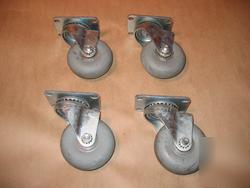 4 colson performa rubber casters 3-1/2 inch w/ swivel