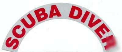 Fire helmet crescent decals scuba diver red