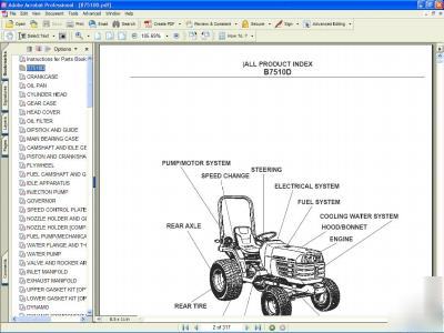 Kubota B7510D 4 x 4 tractor parts manual