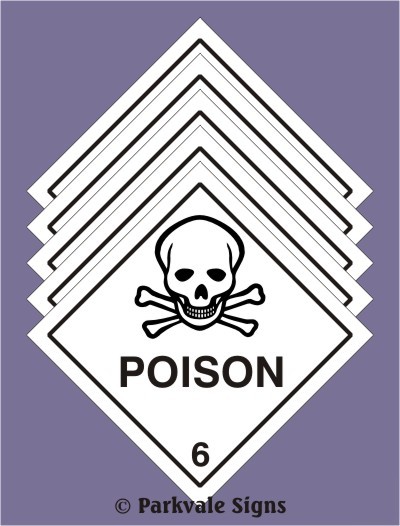 Pack of 5 poison stickers (1329)