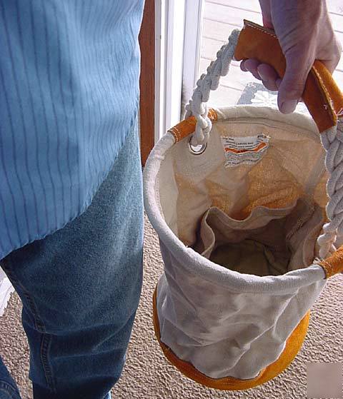 Round canvas tool bag, lineman or tower work