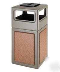 38 gl ash trash receptacle stonetec - beige w/ sedona