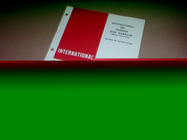 Ih international 350 disc harrow operator manual
