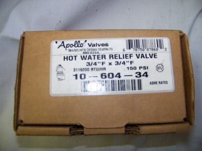 New apollo hot water relief valve 10-604-34 3/4