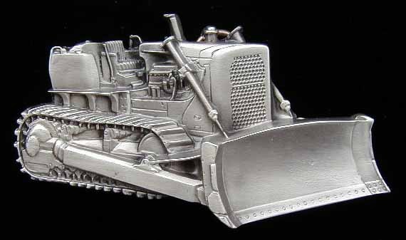 New bulldozer 3D belt buckle detailed 