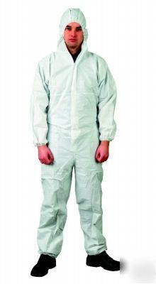 White breathable disposable coverall (l