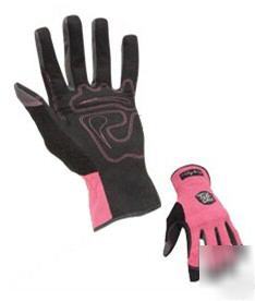 Pink work gloves womens from ironclad tuffchix sz large