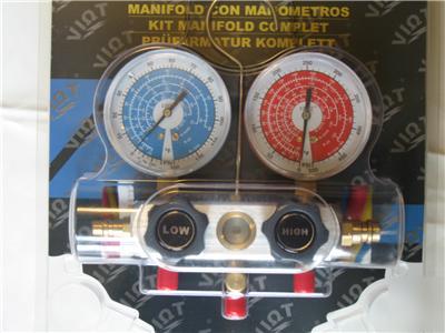Dual gauge manifold set 5' high pressure hoses ac/hvac
