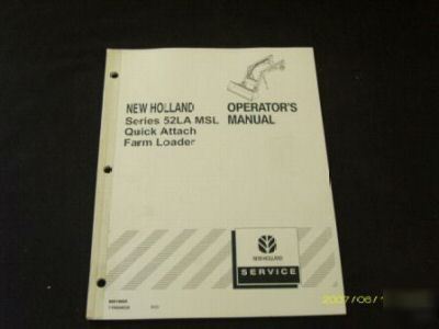 New holland 52LA msl farm loader operators manual
