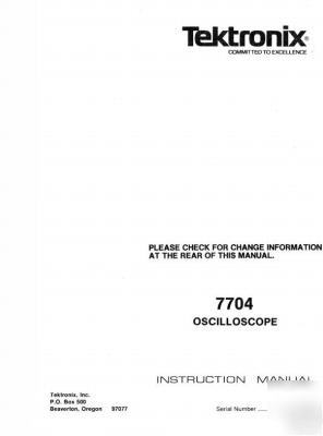 Tek tektronix 7704 operation & service manual
