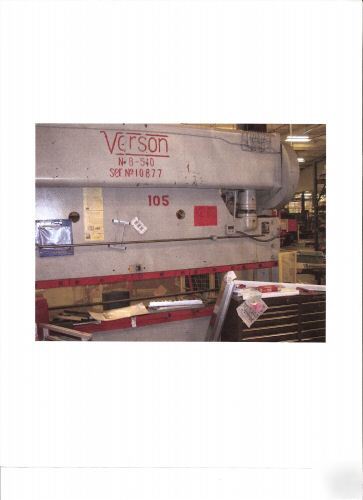 170 ton x 12' verson mechanical press brake, model b-51