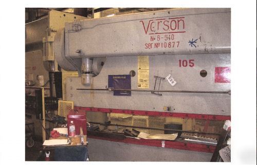 170 ton x 12' verson mechanical press brake, model b-51