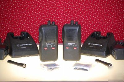 Motorola SP50 vhf two-way radios, lot of 2 w/chargers