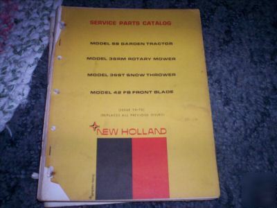 New holland S8 garden tractor service parts catalog