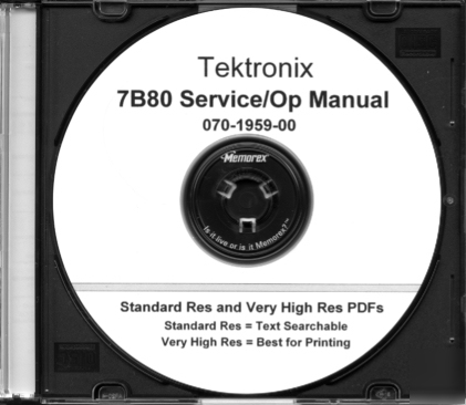 Tek 7B80 service/op manual 2 res +textsrch +extras