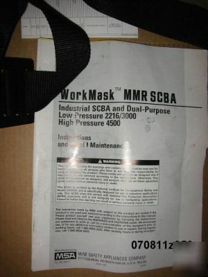 New msa workmask mmr industrial scba & dual purpose 