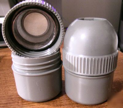 2 lead safety containers for radioactive substances