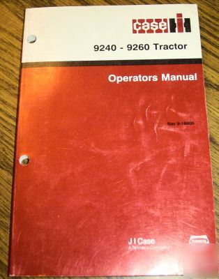 Case ih 9240 & 9260 tractor operator's manual book